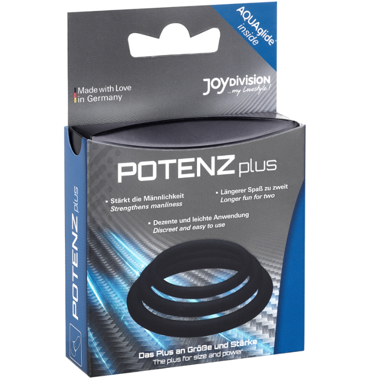 JOYDIVISION POTENZDUO - PLUS SET 3 BLACK RINGS - S, M, L