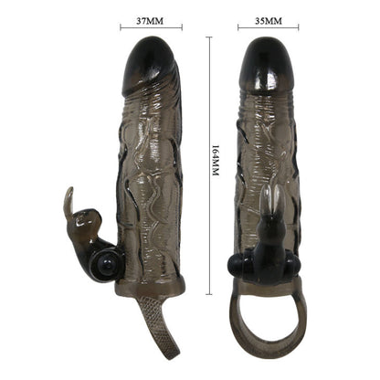 BAILE - COPERTURA PENE UOMO CORAGGIOSO CON CONIGLIO NERO 16.5 CM - BAILE FOR HIM | Lingerie Harness Boutique