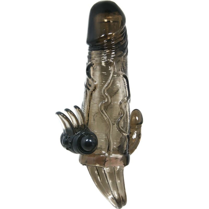 BAILE - COPRI PENE BRAVE MAN CON CLIT E STIMOLAZIONE ANALE DOPPIO BULLET NERO 16.5 CM - BAILE FOR HIM | Lingerie Harness Boutique