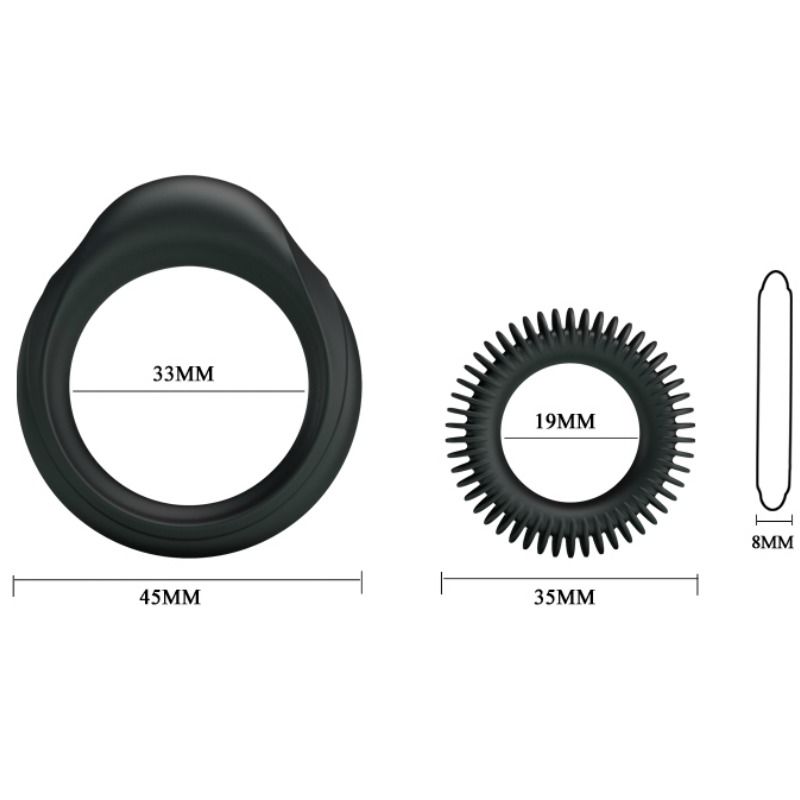 BAILE - KIT OF 2 SILICONE RINGS RING MANHOOD