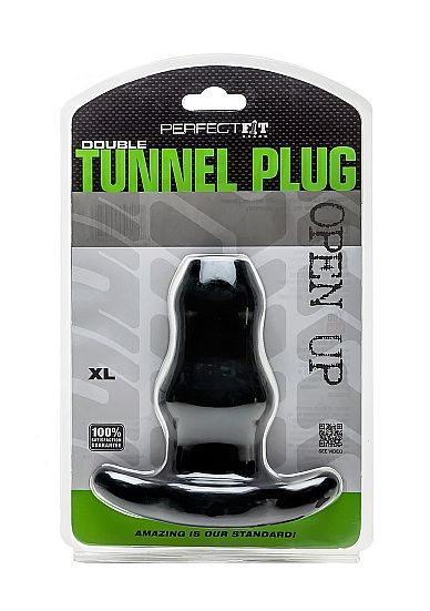 PERFECT FIT BRAND - DOUBLE TUNNEL PLUG XL LARGE BLACK