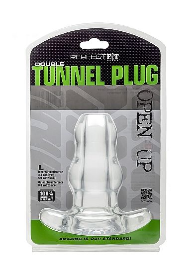 PERFECT FIT BRAND - DOUBLE TUNNEL PLUG XL LARGE TRANSPARENT