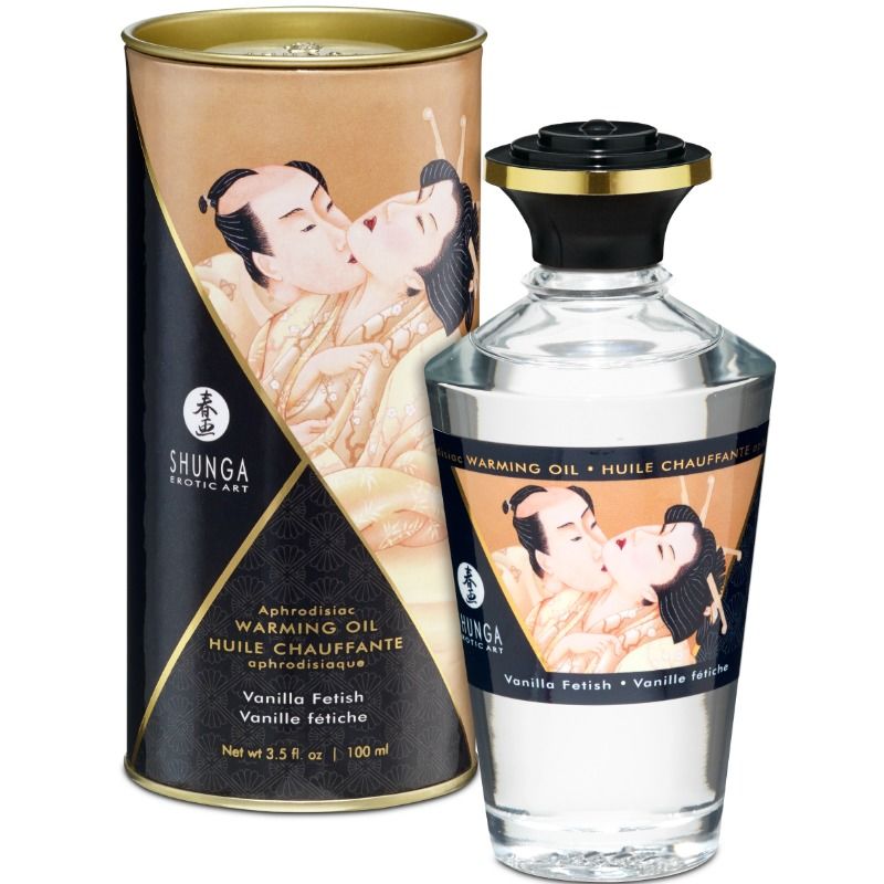 SHUNGA - OLIO DA MASSAGGIO EFFETTO CALDO AL GUSTO VANIGLIA FETISH 100 ML - SHUNGA OILS | Lingerie Harness Boutique