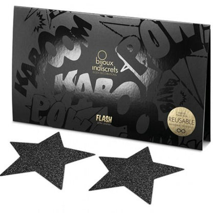 BIJOUX - BLACK STAR FLASH INDISCREET NIPPLE CAPS