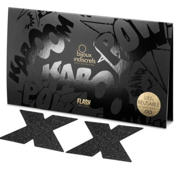 BIJOUX - INDISCRETS FLASH CROSS CAPPUCCI NERI - BIJOUX FLASH COLLECTION | Lingerie Harness Boutique