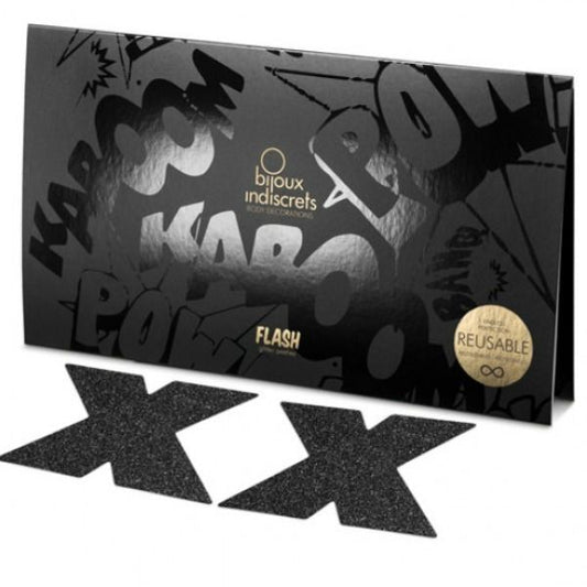 BIJOUX - INDISCRETS FLASH CROSS CAPPUCCI NERI - BIJOUX FLASH COLLECTION | Lingerie Harness Boutique