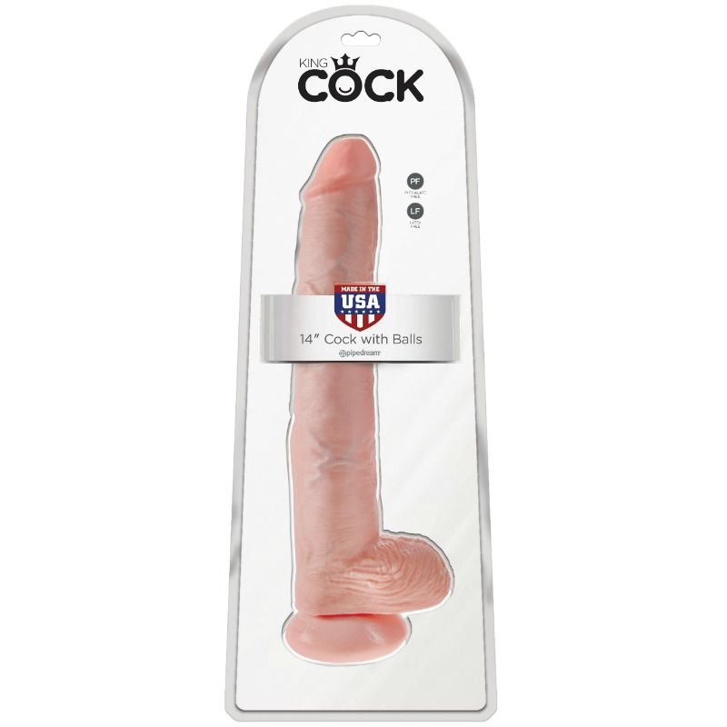 KING COCK - DILDO WITH BALLS 35.6 CM FLESH