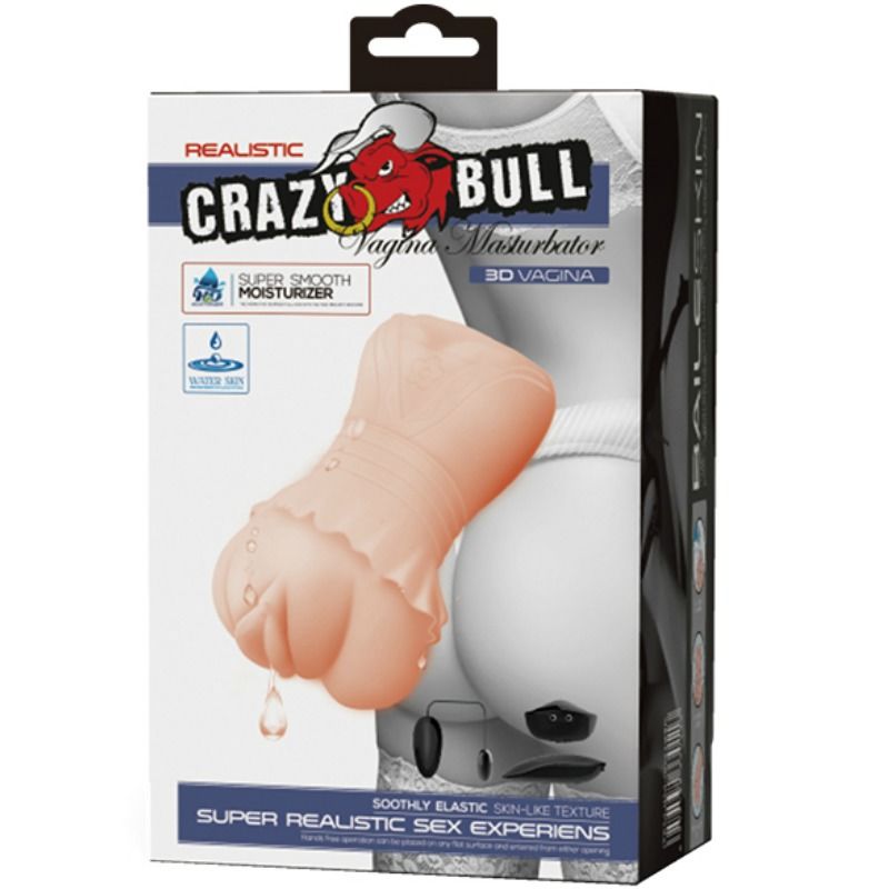 CRAZY BULL - MASTURBADOR VAGINA CON PELLE ACQUATA CON PROIETTILI VIBRANTI