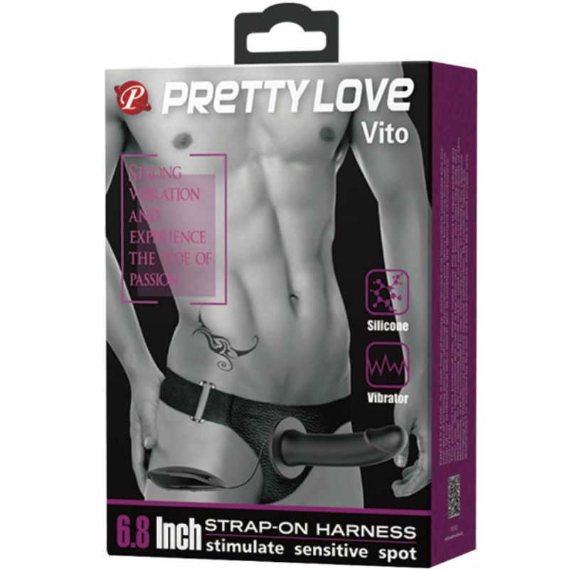 PRETTY LOVE - VITO STRAP ON CON DILDO CAVO E VIBRAZIONE 17.3 CM - PRETTY LOVE MALE | Lingerie Harness Boutique