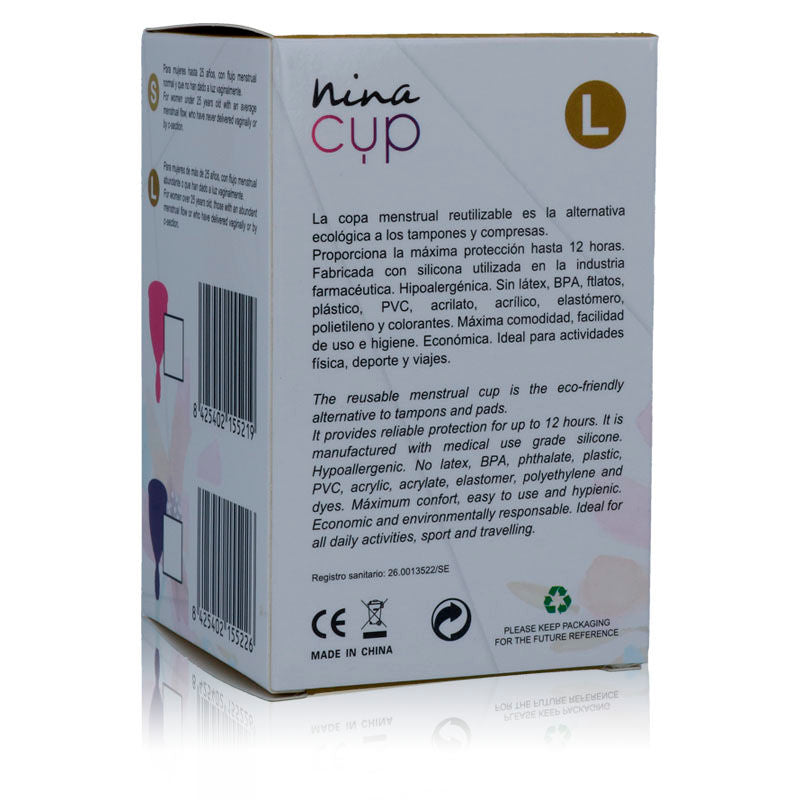 NINA KIKÍ - PINK MENSTRUAL CUP - SIZE L