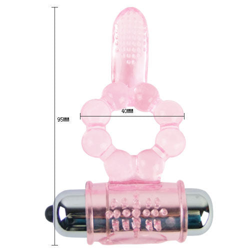 BAILE - ANELLO IN SILICONE 10 RITMI DI LINGUA CON VIBRAZIONE ROSA - BAILE FOR HIM | Lingerie Harness Boutique