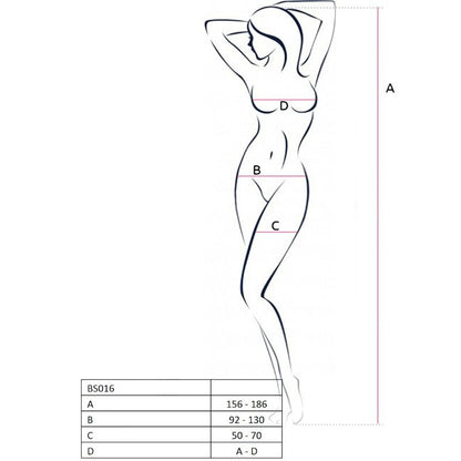 PASSION - WOMAN BS016 BODYSTOCKING ROSSO TAGLIA UNICA - PASSION WOMAN BODYSTOCKINGS | Lingerie Harness Boutique