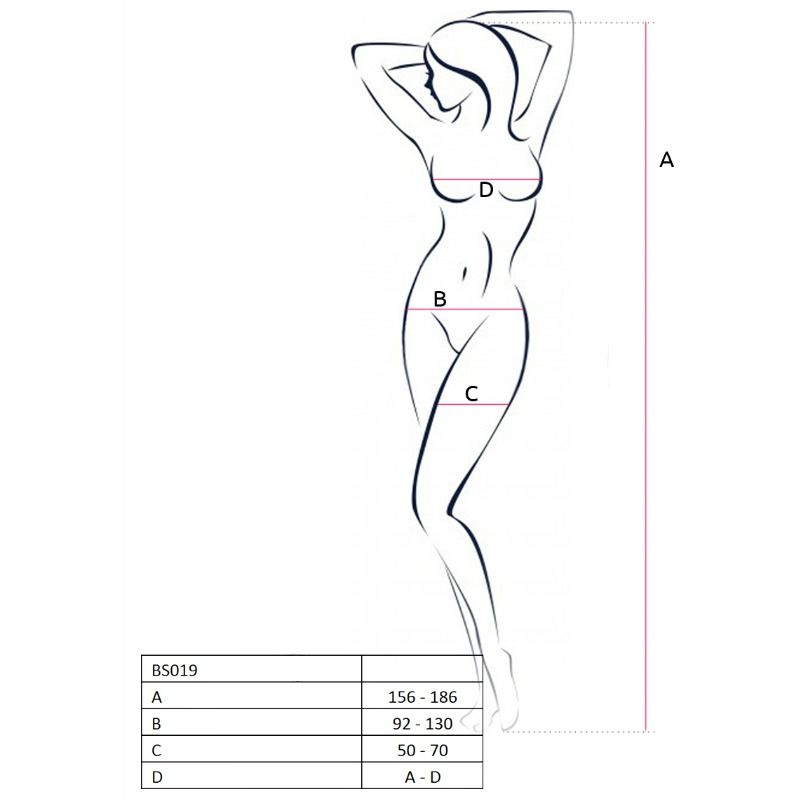 PASSION - WOMAN BS019 WHITE BODYSTOCKING ONE SIZE