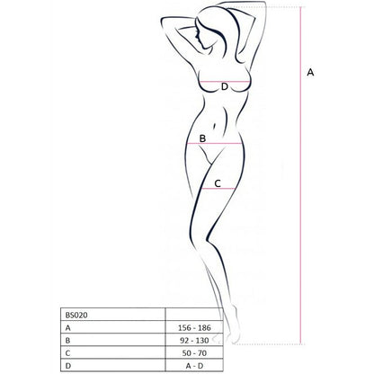 PASSION - WOMAN BS020 WHITE BODYSTOCKING ONE SIZE