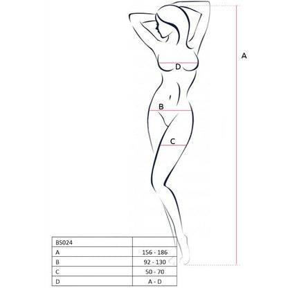 PASSION - DONNA BS024 BODYSTOCKING NERO TAGLIA UNICA - PASSION WOMAN BODYSTOCKINGS | Lingerie Harness Boutique