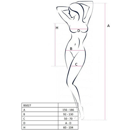 PASSION - WOMAN BS027 BODYSTOCKING ABITO ROSSO STILE TAGLIA UNICA - PASSION WOMAN BODYSTOCKINGS | Lingerie Harness Boutique