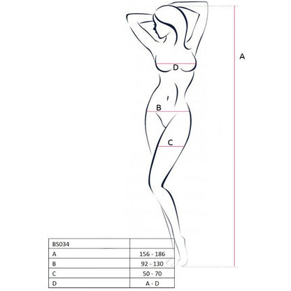 PASSION - WOMAN BS034 WHITE BODYSTOCKING ONE SIZE