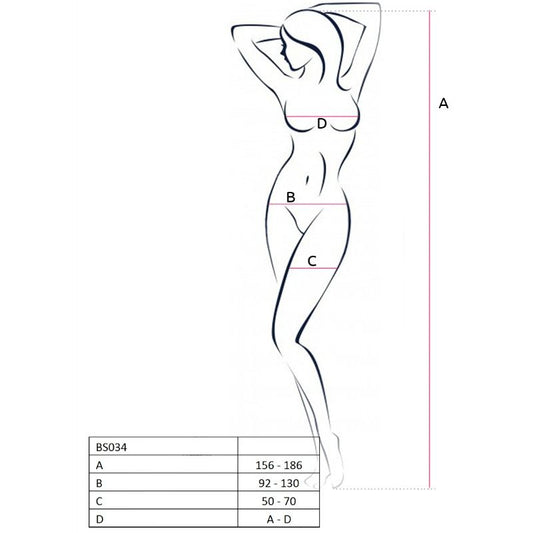 PASSION - WOMAN BS034 BODYSTOCKING BIANCO TAGLIA UNICA - PASSION WOMAN | Lingerie Harness Boutique