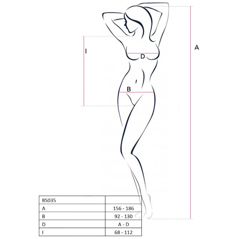 PASSION - WOMAN BS035 BODYSTOCKING WHITE ONE SIZE