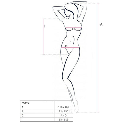 PASSION - WOMAN BS035 BODYSTOCKING WHITE ONE SIZE