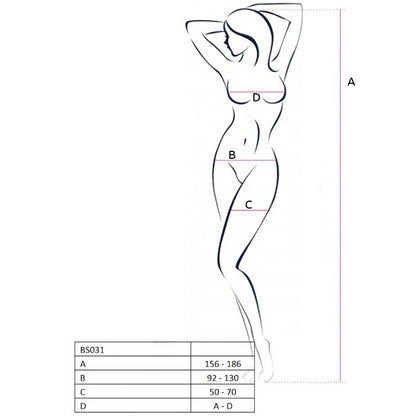 PASSION - DONNA BS031 BODYSTOCKING BIANCO TAGLIA UNICA - PASSION WOMAN BODYSTOCKINGS | Lingerie Harness Boutique