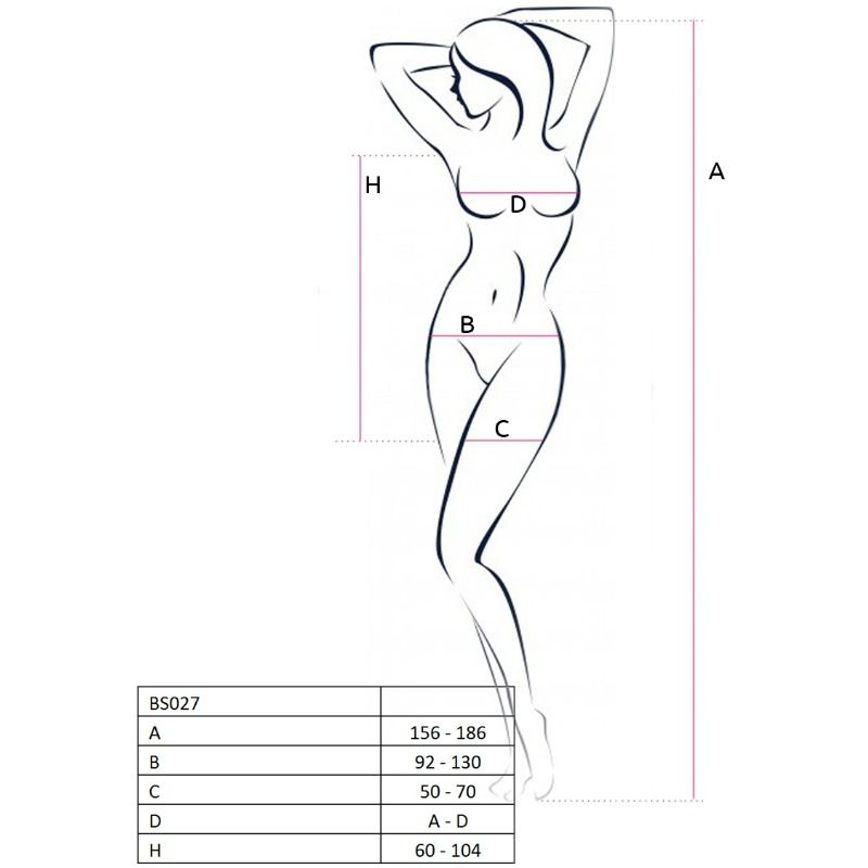 PASSION - WOMAN BS027 ABITO NERO STILE BODYSTOCKING TAGLIA UNICA - PASSION WOMAN BODYSTOCKINGS | Lingerie Harness Boutique