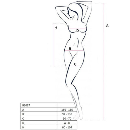 PASSION - WOMAN BS027 ABITO NERO STILE BODYSTOCKING TAGLIA UNICA - PASSION WOMAN BODYSTOCKINGS | Lingerie Harness Boutique