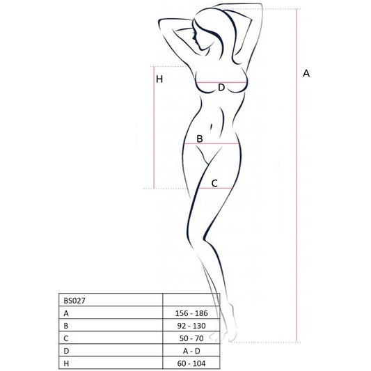 PASSION - WOMAN BS027 ABITO NERO STILE BODYSTOCKING TAGLIA UNICA - PASSION WOMAN BODYSTOCKINGS | Lingerie Harness Boutique