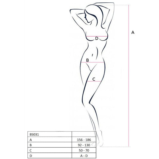 PASSION - DONNA BS031 BODYSTOCKING NERO TAGLIA UNICA - PASSION WOMAN BODYSTOCKINGS | Lingerie Harness Boutique