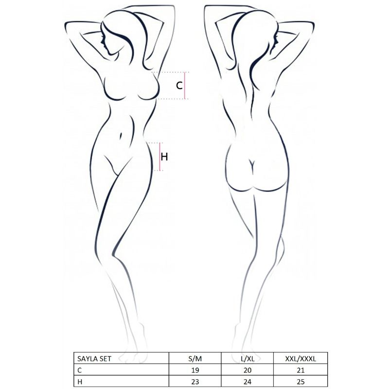 PASSION - SET DONNA SAYLA NERO TAGLIA L/XL - PASSION WOMAN SETS | Lingerie Harness Boutique