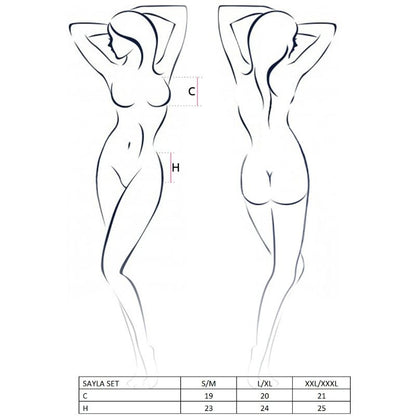 PASSION - SET DONNA SAYLA NERO TAGLIA L/XL - PASSION WOMAN SETS | Lingerie Harness Boutique