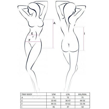 PASSION -DONNA TRIXY TEDDY NERO TAGLIA L/XL - PASSION WOMAN TEDDIES | Lingerie Harness Boutique