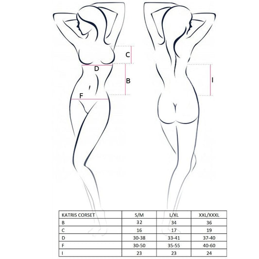PASSION - WOMAN CORSETTO KATRISS NERO TAGLIA L/XL - PASSION WOMAN CORSETS | Lingerie Harness Boutique