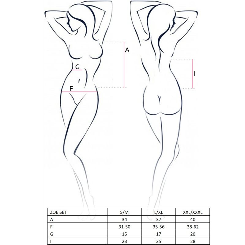 PASSION - SET DONNA ZOE TAGLIA L/XL - PASSION WOMAN SETS | Lingerie Harness Boutique