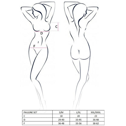 PASSION - DONNA PAULINE SET 3 PEZZI TAGLIA L/XL - PASSION WOMAN SETS | Lingerie Harness Boutique