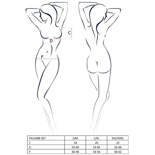 PASSION - DONNA PAULINE SET 3 PEZZI TAGLIA L/XL - PASSION WOMAN SETS | Lingerie Harness Boutique