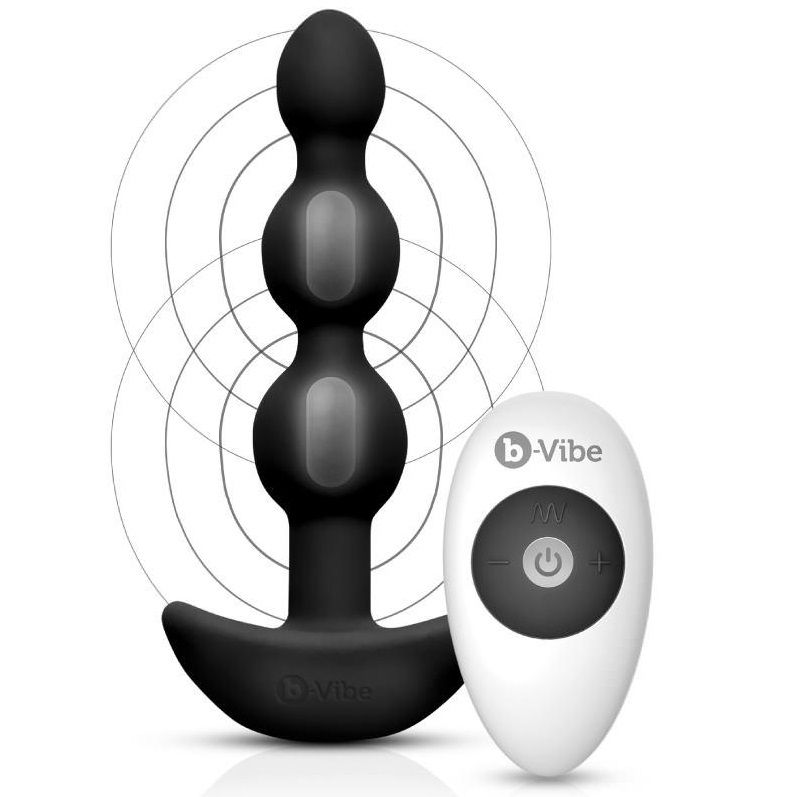 B-VIBE - ANAL REMOTE CONTROL TRIPLET BLACK BEADS