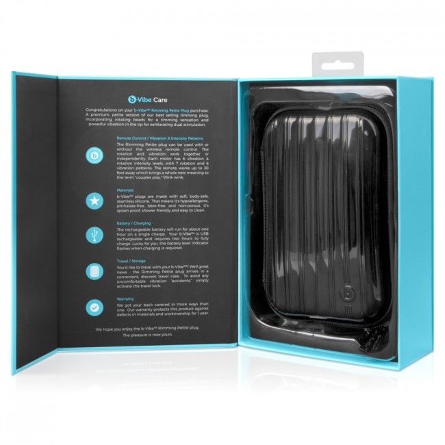 B-VIBE - RIMMING TELECOMANDO PLUG ANALE PETITE NERO - B-VIBE | Lingerie Harness Boutique