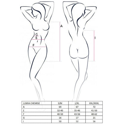 PASSION - DONNA CHEMISE LUMIA NERA TAGLIA L/XL - PASSION WOMAN CHEMISE | Lingerie Harness Boutique