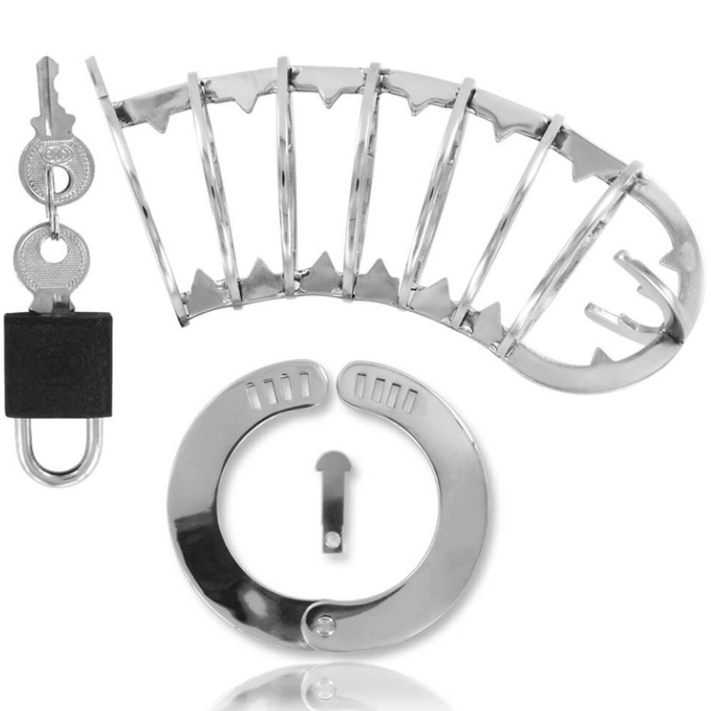 METAL HARD - METAL PENIS CAGE WITH SAFETY LOCK 14 CM