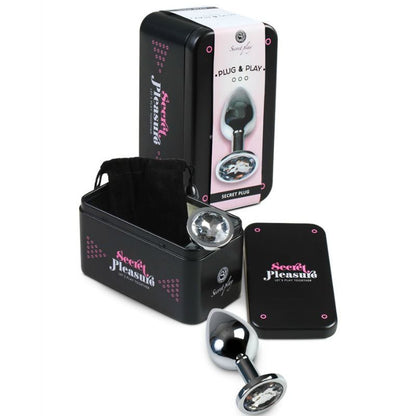 SECRETPLAY - PLUG ANALE TRASPARENTE ALLUMINIO 8 CM - SECRETPLAY TOYS | Lingerie Harness Boutique