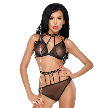 ME-SEDUCE - DOTTY SET DUE PEZZI NERO L/XL - ME-SEDUCE SET | Lingerie Harness Boutique