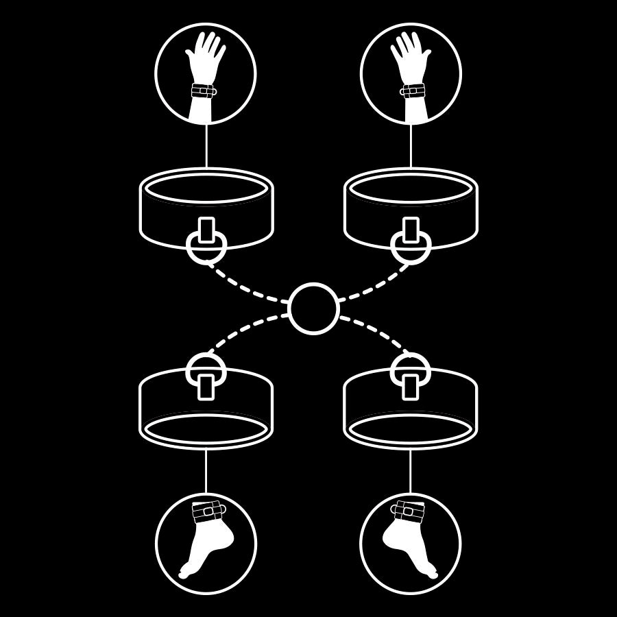 FETISH SUBMISSIVE - SET DI MANETTE PER MANI E CAVIGLIE CON FODERA IN NOPRENE - FETISH SUBMISSIVE BONDAGE | Lingerie Harness Boutique