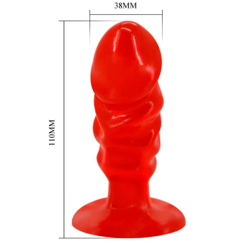 BAILE - UNISEX RED SUCTION CUP BUTT PLUG