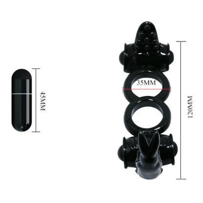 BAILE - ANELLO SWEET ANELLO DOPPIO CON DOPPIO CONIGLIO - BAILE FOR HIM | Lingerie Harness Boutique