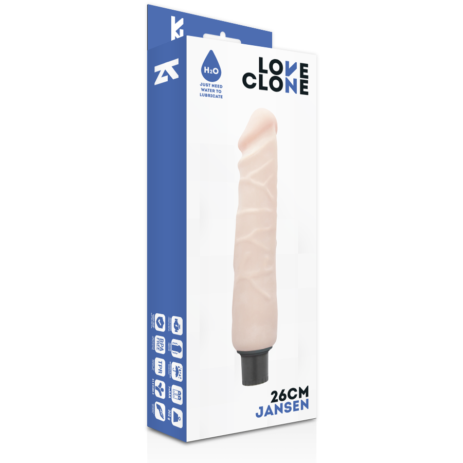 LOVECLONE - VIBRATORE AUTOLUBRIFICANTE JANSEN 26 CM -O- 4.2 CM - LOVECLONE | Lingerie Harness Boutique