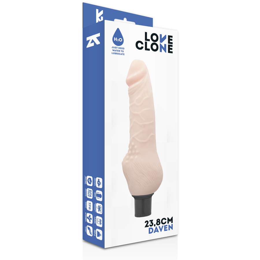 LOVECLONE - DAVEN AUTOLUBRIFICAZIONE REALISTICA 23.8 CM -O- 3.8 CM - LOVECLONE | Lingerie Harness Boutique
