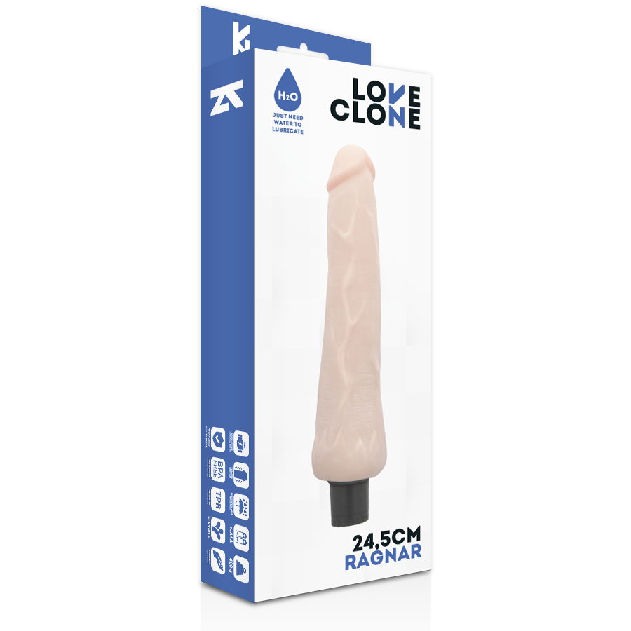 LOVECLONE - SELF-LUBRICATING VIBRATOR RAGNAR 24.5 CM -OR- 3.5 CM