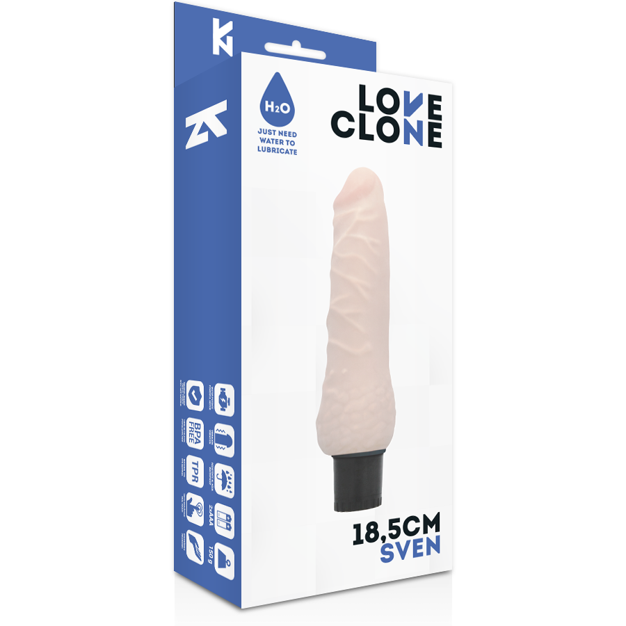 LOVECLONE - VIBRATORE AUTOLUBRIFICANTE SVEN 18.5 CM -O- 3.3 CM - LOVECLONE | Lingerie Harness Boutique