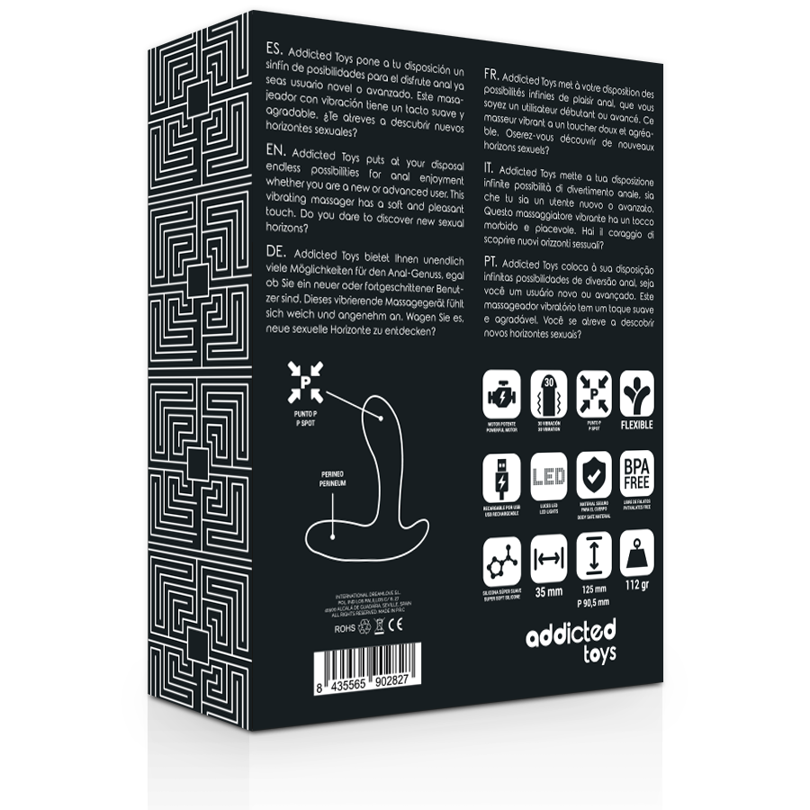 ADDICTED TOYS - MASSAGGIATORE ANALE VIBRAZIONE NERA - ADDICTED TOYS | Lingerie Harness Boutique